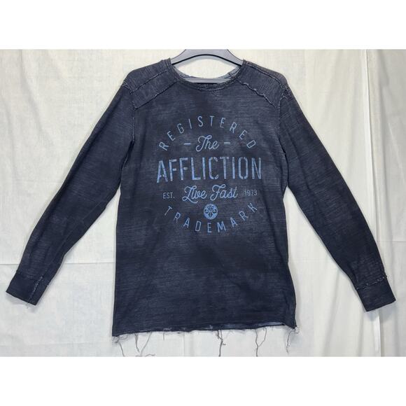 Affliction Thermal Shirt XL Long Sleeve Live Fast Graphic Top Vintage - Picture 1 of 16